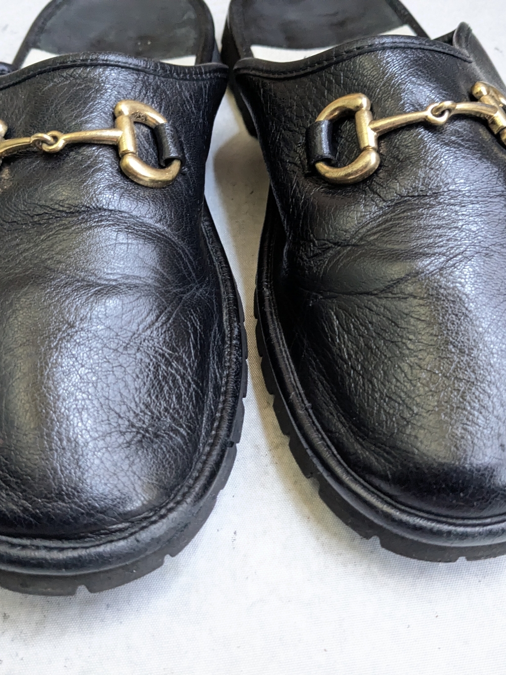 Gucci Black Leather Horsebit Mule Slip-Ons Men US 12 - Picture 2 of 15